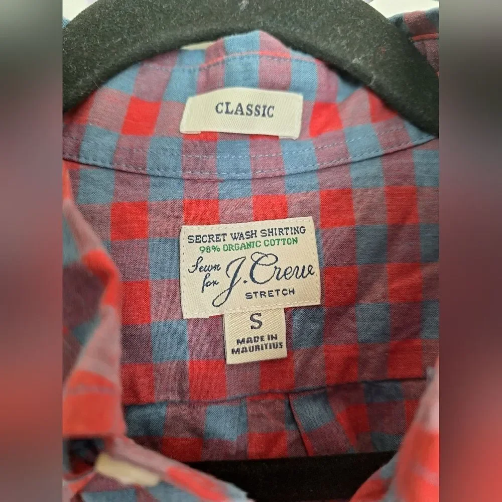 J.Crew red blue color cotton button‎ doewn shirts size S